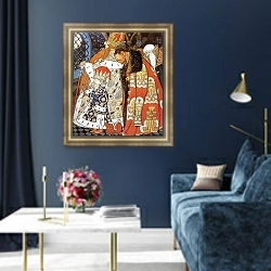 «Царь Горох» в интерьере гостиной в оливковых тонах