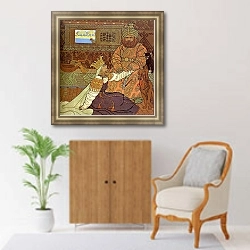 «Царь и царица» в интерьере гостиной в оливковых тонах