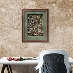 «Textile detail» в интерьере кабинета с песочной стеной над столом