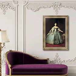 «Портрет императрицы Елизаветы Петровны. 1743» в интерьере гостиной в зеленых тонах