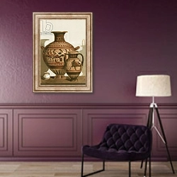«Corinthian vases found at Caere» в интерьере в классическом стиле в фиолетовых тонах