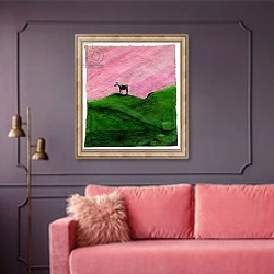 «End of The Day, 2004,» в интерьере гостиной с розовым диваном