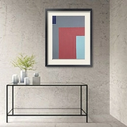 «Birds eye view. Abstract squares 8» в интерьере в стиле минимализм над креслом