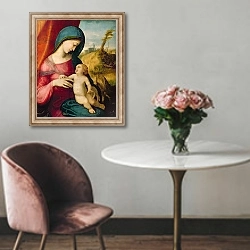 «Madonna and Child, 1512-14» в интерьере в классическом стиле над креслом