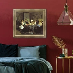 «Бабушкины сказки. 1866» в интерьере гостиной в оливковых тонах
