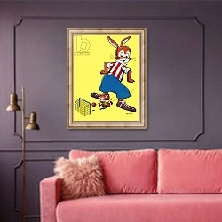 «Harold Hare 94» в интерьере гостиной с розовым диваном