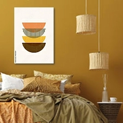 «Утомленное солнце 66» в интерьере спальни  в этническом стиле в желтых тонах