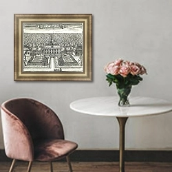 «Екатерингоф» в интерьере гостиной с розовым диваном