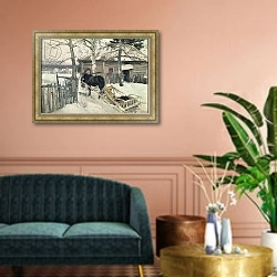 «Winter, 1894» в интерьере классической гостиной над диваном