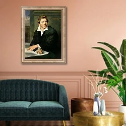 «Karl Josef Berkmüller, 1830» в интерьере классической гостиной над диваном