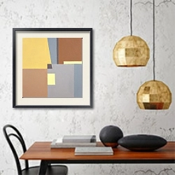 «Geometry. Shades of brown. Palette 10» в интерьере в стиле минимализм над тумбой