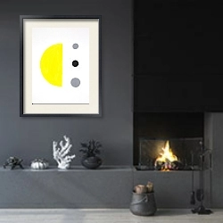 «Lunar phases №1» в интерьере в стиле минимализм над тумбой