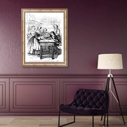 «Illustration from 'L'Emile' by Jean-Jacques Rousseau published in 1851 2» в интерьере в классическом стиле в фиолетовых тонах