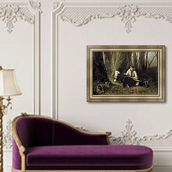 «Птицелов. 1870» в интерьере в классическом стиле над комодом