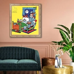 «Harold Hare 68» в интерьере классической гостиной над диваном