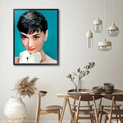«Hepburn, Audrey (Sabrina) 9» в интерьере столовой в стиле ретро
