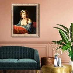 «The Countess Catherine Vassilievna Skavronskaia 1796» в интерьере классической гостиной над диваном
