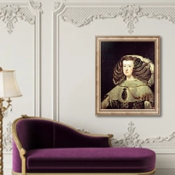 «Queen Mariana of Austria» в интерьере в классическом стиле над банкеткой