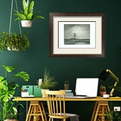 «Bligh Sand 2» в интерьере кабинета с зелеными стенами
