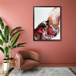 «Пламя» в интерьере современной гостиной в розовых тонах