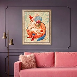 «The Turk in Paradise» в интерьере гостиной с розовым диваном