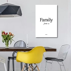 «Family/ Forever us» в интерьере столовой в скандинавском стиле с яркими деталями