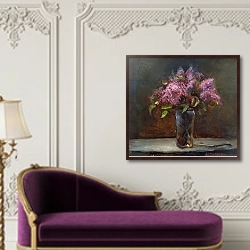 «Lilacs» в интерьере в классическом стиле над банкеткой