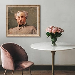 «Portrait of Alexandre Dumas fils» в интерьере в классическом стиле над креслом