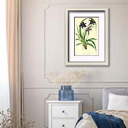 «Barbacenia Purpurea» в интерьере спальни в стиле прованс с синими деталями