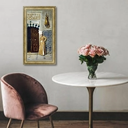 «A eunuch before the door of the harem» в интерьере в классическом стиле над креслом