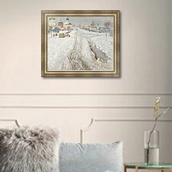 «Russian Town Under The Snow» в интерьере в классическом стиле в синих тонах