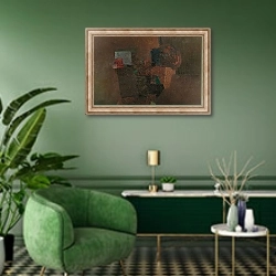 «Skogbunn» в интерьере гостиной в зеленых тонах