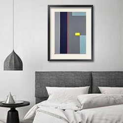 «Birds eye view. Abstract squares 5» в интерьере в стиле минимализм над тумбой