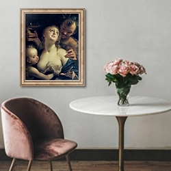«Bacchus, Venus and Cupid» в интерьере в классическом стиле над креслом