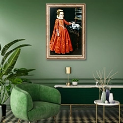 «Леди Мари Филдинг, графиня Аранская» в интерьере гостиной в зеленых тонах