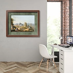 «City of Jerusalem, 1812» в интерьере современного кабинета на стене
