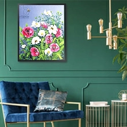 «Honey Bee, Honey Bee» в интерьере в классическом стиле с зеленой стеной
