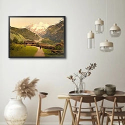 «Швейцария. Шале в горах» в интерьере столовой в стиле ретро