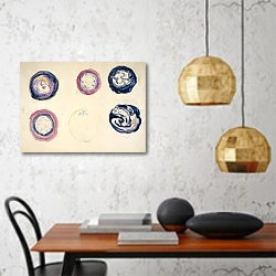 «Det syke øye» в интерьере кухни в стиле минимализм над столом
