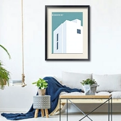 «A House by the seashore» в интерьере комнаты в скандинавском стиле над комодом