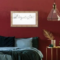 «Signature of George Washington» в интерьере спальни с акцентной стеной