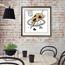 «Pizza» в интерьере современной кухни с кирпичной стеной