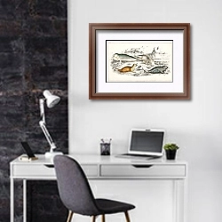 «Морские котики 1» в интерьере кабинета в черно-белых цветах