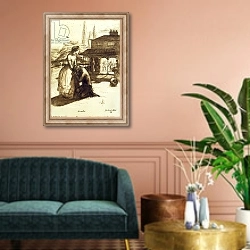 «Accepted, 1853» в интерьере классической гостиной над диваном