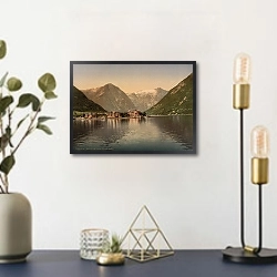 «Норвегия. Согн, фьорд» в интерьере в стиле ретро над столом