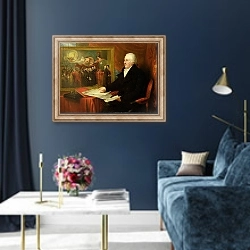 «John Eardley Wilmot 1812» в интерьере в классическом стиле в синих тонах