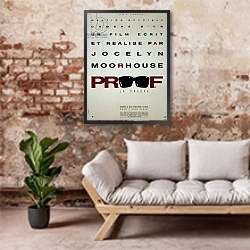 «Proof» в интерьере гостиной в стиле лофт над диваном
