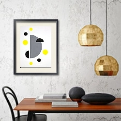 «Moon Illusion» в интерьере светлой минималистичной гостиной над комодом