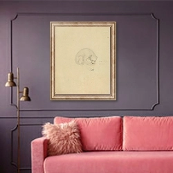 «A Bear» в интерьере гостиной с розовым диваном