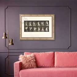 «Plate 188. Dancing, 1872-85» в интерьере гостиной с розовым диваном